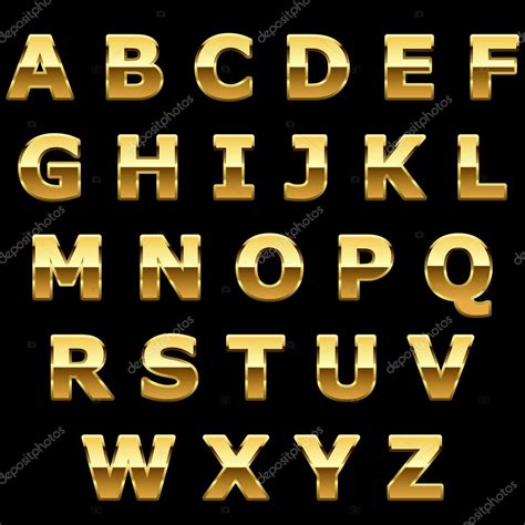Golden Metallic Shiny Letters Stock Vector By ©lenapix 27446425