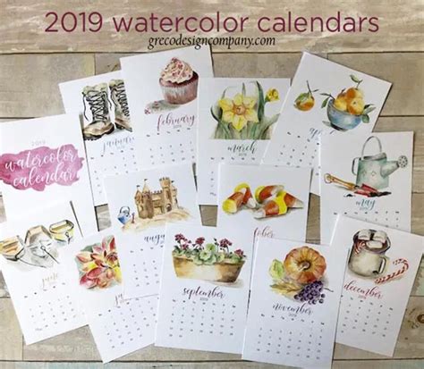 2019 Watercolor Calendars Are Here Watercolor Calendar Watercolor