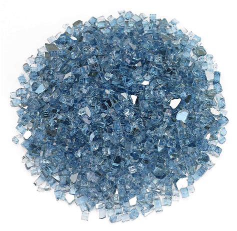American Fire Glass 1 4 Inch Premium Fire Glass 10 Pounds Pacific Blue Reflective