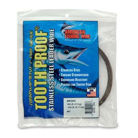 American Fishing Wire S07c 25 7 Toothproof Leader Wire Brown