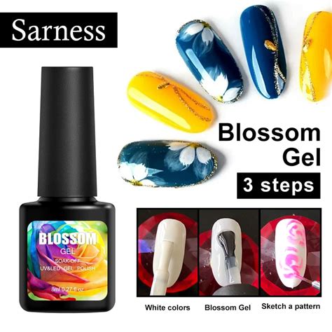sarness blossom flowers color uv nail gel polish blossom gel polish diy nail art design long