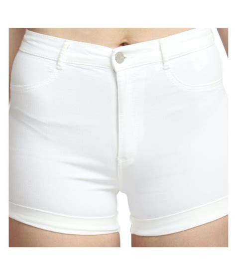 Buy Overs Denim Hot Pants White Online At Best Prices In India Snapdeal