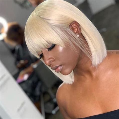 Pop Up Sale Blonde Bob With Bangs Lace Frontal Wig Full Lace