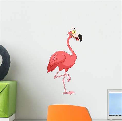 Flamingo Wall Decal Sticker By Wallmonkeys Vinyl Peel And Stick Graphic