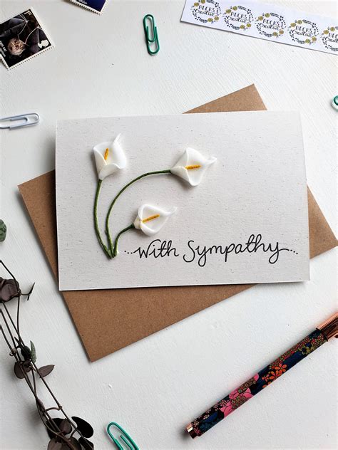 Curved Lilies Sympathy Card