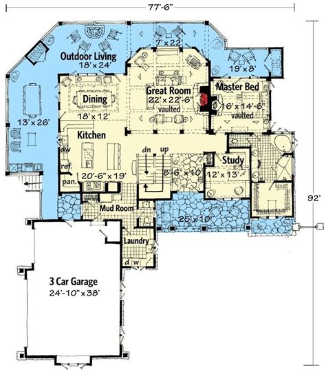 4 Bedroom Two Story Mountain Style Home Floor Plan Mountain House