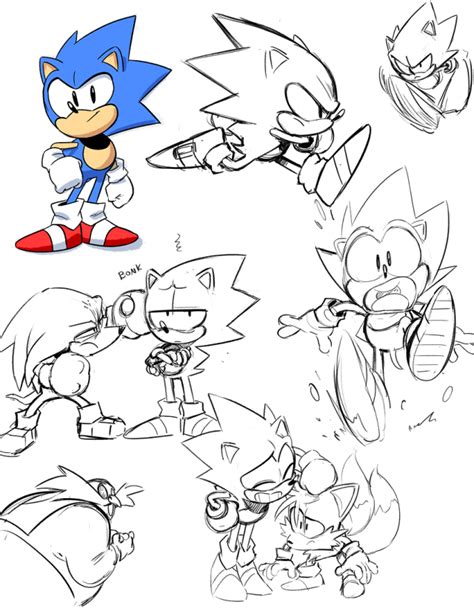 Illustrations And Etc By Tyson Hesse Some Sonic Practice Sketches