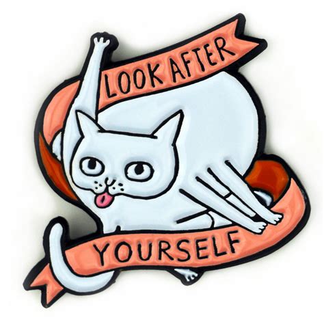 Look After Yourself Enamel Pin Coral Badge Bomb Wholesale