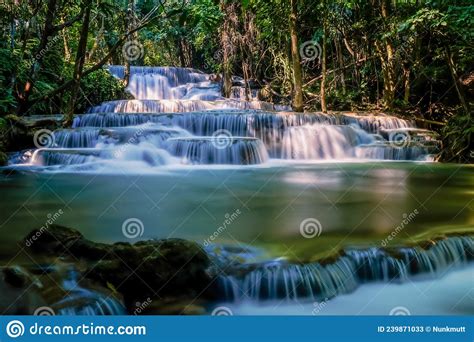 Long Exposure Exotic Beautiful Tropical Deep Rainforest Waterfall Fresh