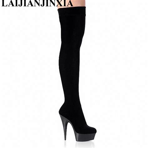 Laijianjinxia 15cm High Heeled Shoes Over The Knee Womens Boots Back 6 Inch Heels High Boots