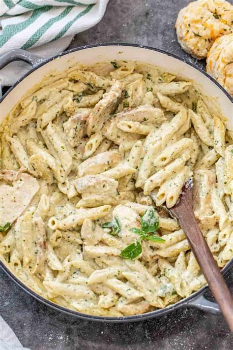 Creamy Chicken Pesto Pasta Valentinas Corner