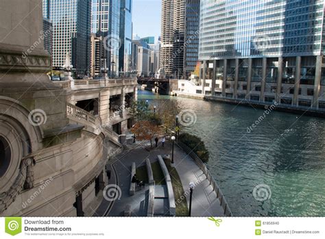 Moderne En Oude De Gebouwencityscape Van De Binnenstad Van Chicago