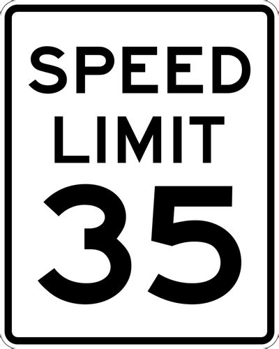 Speed Limit 35 Public Domain Vectors