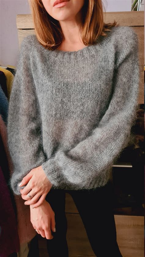 Knitting Pattern Mohair Jumper For Woman Pdf With Video Only Etsy Uk