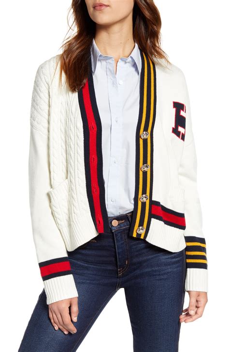 Tommy Hilfiger Cable Varsity Cardigan Nordstrom Varsity Cardigan Cardigan Varsity Sweater