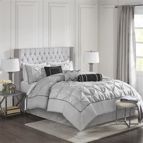 Home Essence Piedmont 7 Piece Tufted Comforter Set Queen Grey