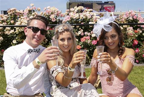 Ladies Day At Flemington Racecourse Descends Into Madness Daily Mail