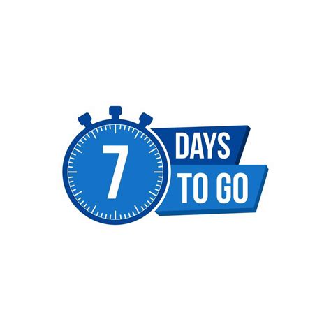 7 Day To Go Countdown Timer Clock Icon Time Icon Count Time Sale