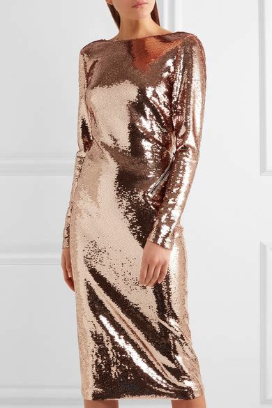 TOM FORD Open Back Sequined Satin Dress NET A PORTER COM