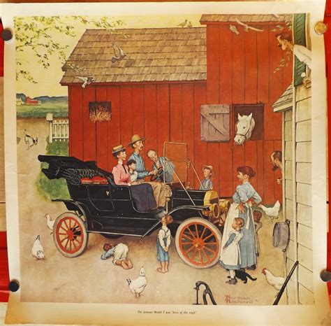 Norman Rockwell Print Ford 50th Anniversary The Famous Model T Boss Of
