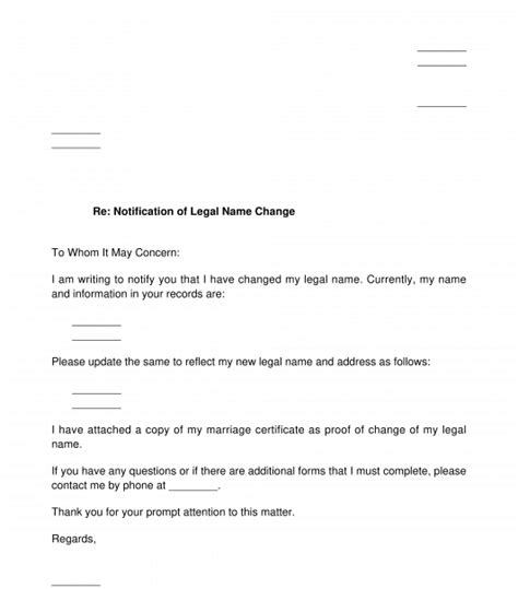 The notification letter notifies or provides information to a recipient. Notification of Name Change Letter - Sample Template