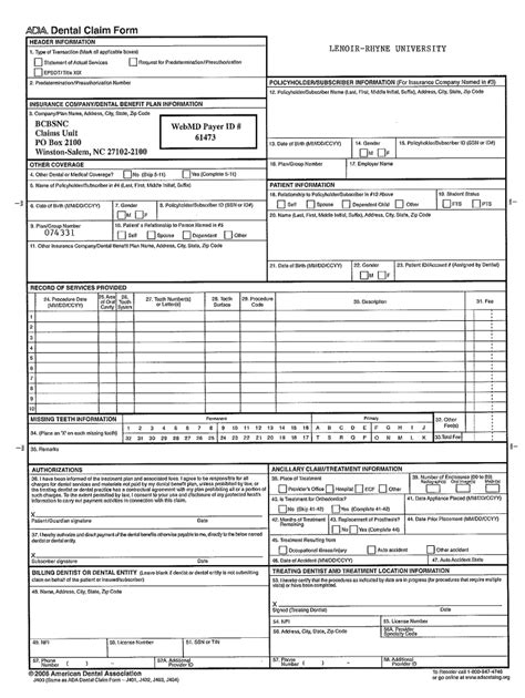 Ada Dental Claim Form Example Fill Out And Sign Printable Pdf