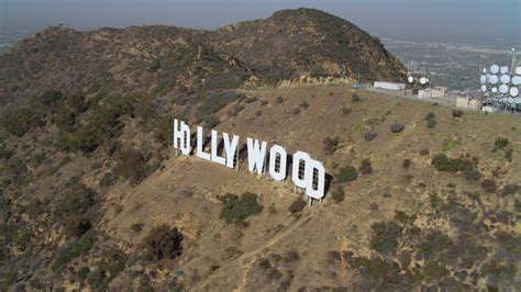 4k Stock Footage Aerial Video Of Orbiting The Hollywood Sign Los