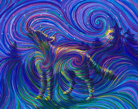 Spirit Wolf Energy Painting Giclee Print by energyjewelrystore