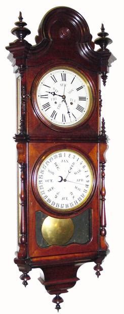 Regulator Clock Welch Spring And Co No 3 Double Dial Calendar Wall