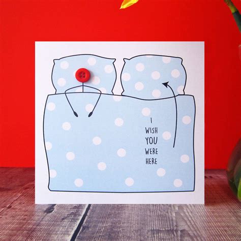 I Wish You Were Here Button Card By Mrs L Cards Notonthehighstreet Com