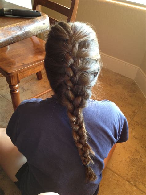 Try to smooth out each additional strand added as you go. My own hair French braided | Hair styles, French braid