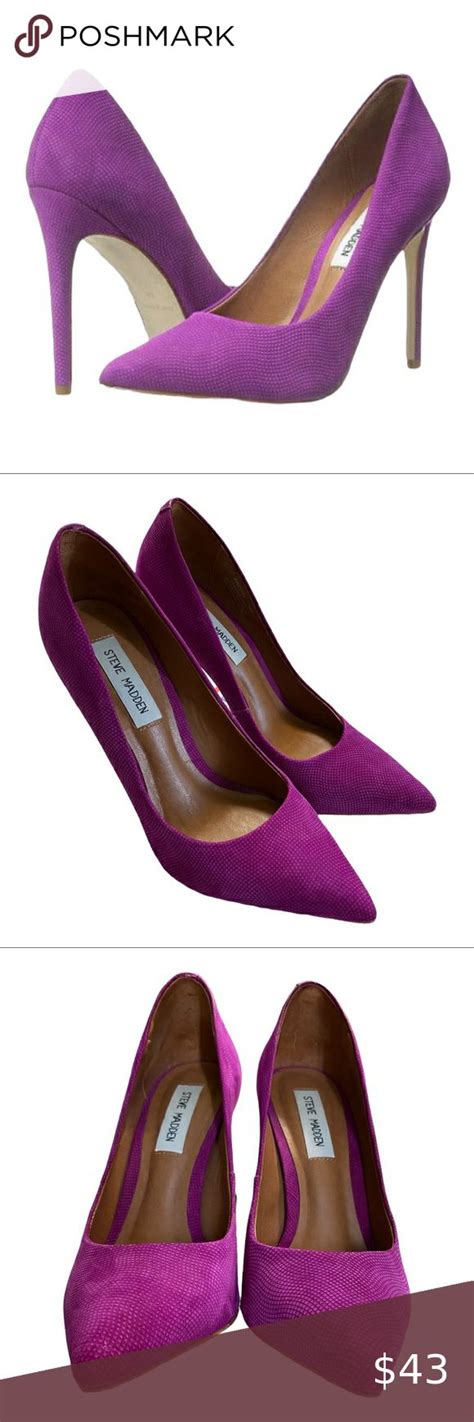 STEVE MADDEN Proto Textured Purple Heels Shoes 8 In 2022 Purple Heels