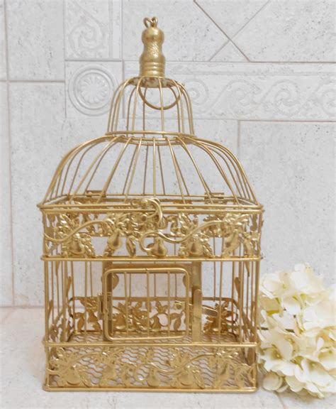 Small Gold Wedding Birdcage Card Holder Gold Birdcage Gold Etsy