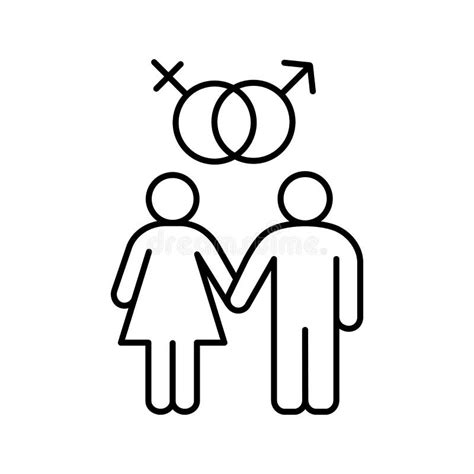 Heterosexual Couple Linear Icon Stock Vector Illustration Of Contour