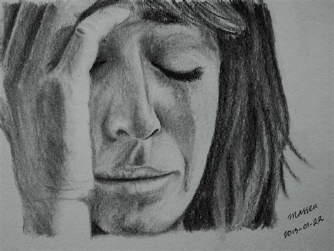 Masseu Learns To Sketch Sad Woman Crying Sketch