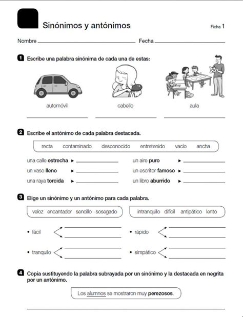 Sinónimos Y Antónimos Online Exercise For 5º Primaria Live Worksheets