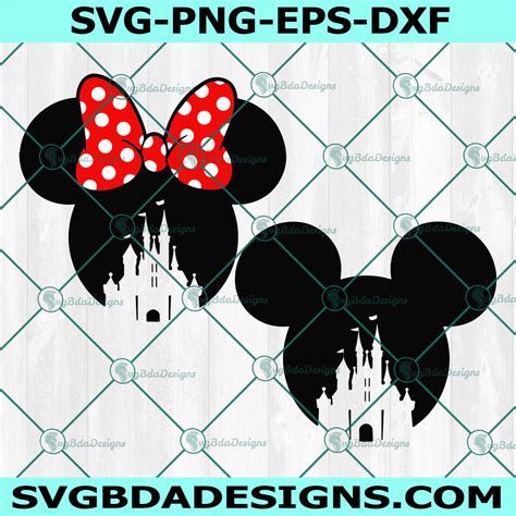 Disney Castle SVG Mickey Head SVG Minnie Head Svg SvgBdaDesigns