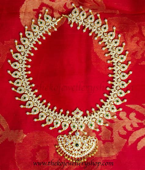 The Bridal Pearl Manga Malai Silver Necklace Buy Temple Jewellery