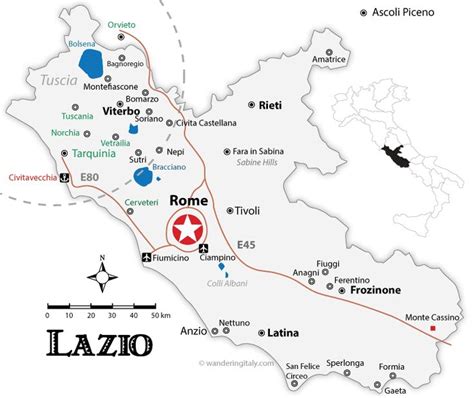 Lazio Map And Travel Guide Italy Map Lazio Map