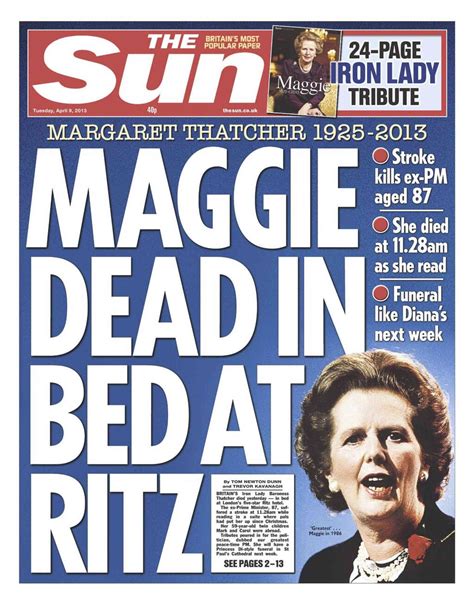La Presse Rend Hommage Margaret Thatcher
