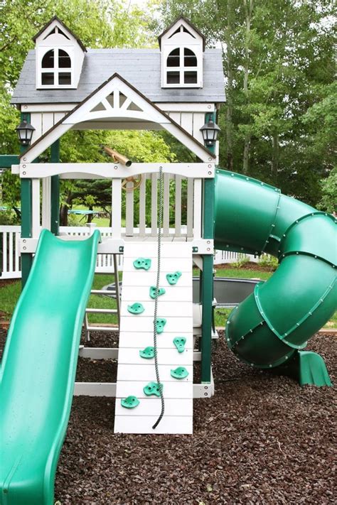 Painting a swing set can extend its life if you use products that will protect the set from the elements. DIY Painted Swing Set (With images) | Swing set diy, Kids ...