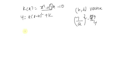 Solvedwrite The Function In The Form Fxax H2k By Completing The Square Then Identify