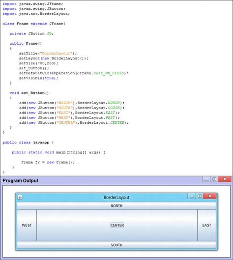 Easy Java Learn Swing Borderlayout