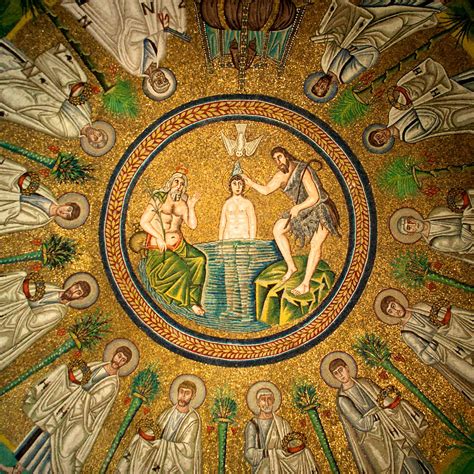 Mosaic Of The Arian Baptistry Ravenna Mosaic Byzantine Architecture