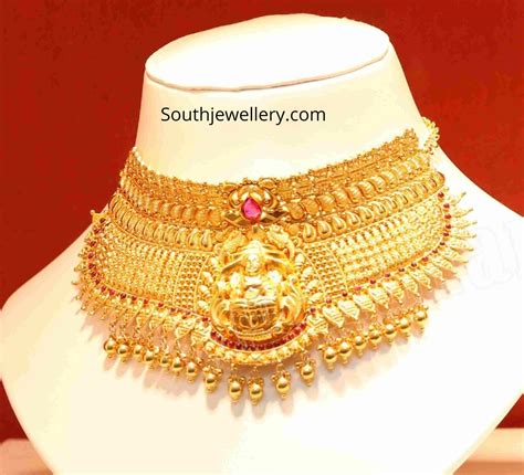 traditional gold chokers collection by joyalukkas indian jewellery designs