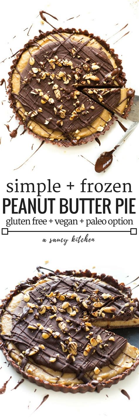 Frozen Gluten Free Vegan Peanut Butter Cup Pie A Saucy