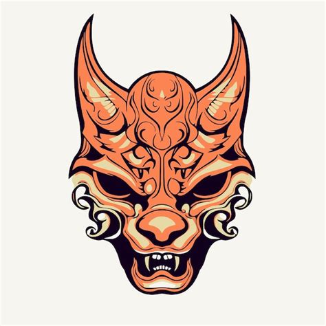 Premium Vector Fox Demon Mask