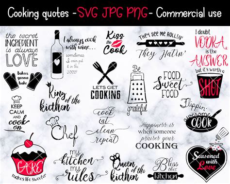 Sassy Funny Cooking And Kitchen Quotes Bundle Svg Png  Etsy