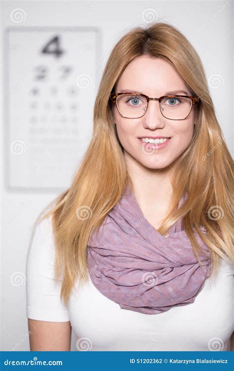Blonde Girl Wearing Glasses Stock Photo Image 51202362