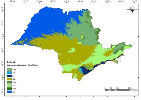 Köppen s climate classification of São Paulo Brazil Download